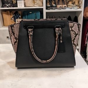 Aldo Black and Snakeskin Satchel/Crossbody Bag